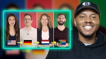 AMERICAN REACTS To English vs German vs Dutch vs Afrikaans West Germanic Language Comparison