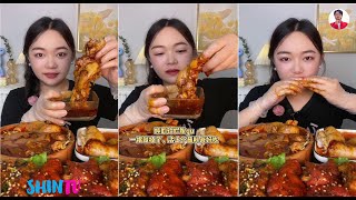 ASMR MUKBANG Spicy Tteokbokki, Seasoned Chicken, Cheese Kimchi Gimbap, fried food, Eating