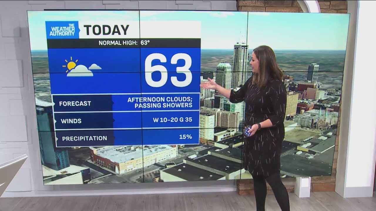 Windy afternoon ahead with a spot shower in the mix - YouTube