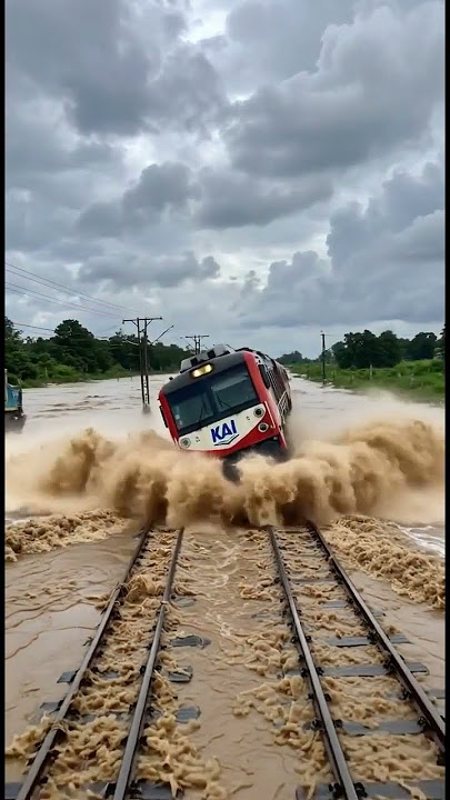 Kereta tergelincir saat banjir #shorts