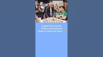 "Legend Vishy Anand’s Hilarious 50-Move Draw Moment: ‘I Want to Check His Check!’ 😂♟️" #shorts