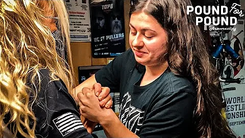 Sue Fischer & Breanna Anderson Arm Wrestling