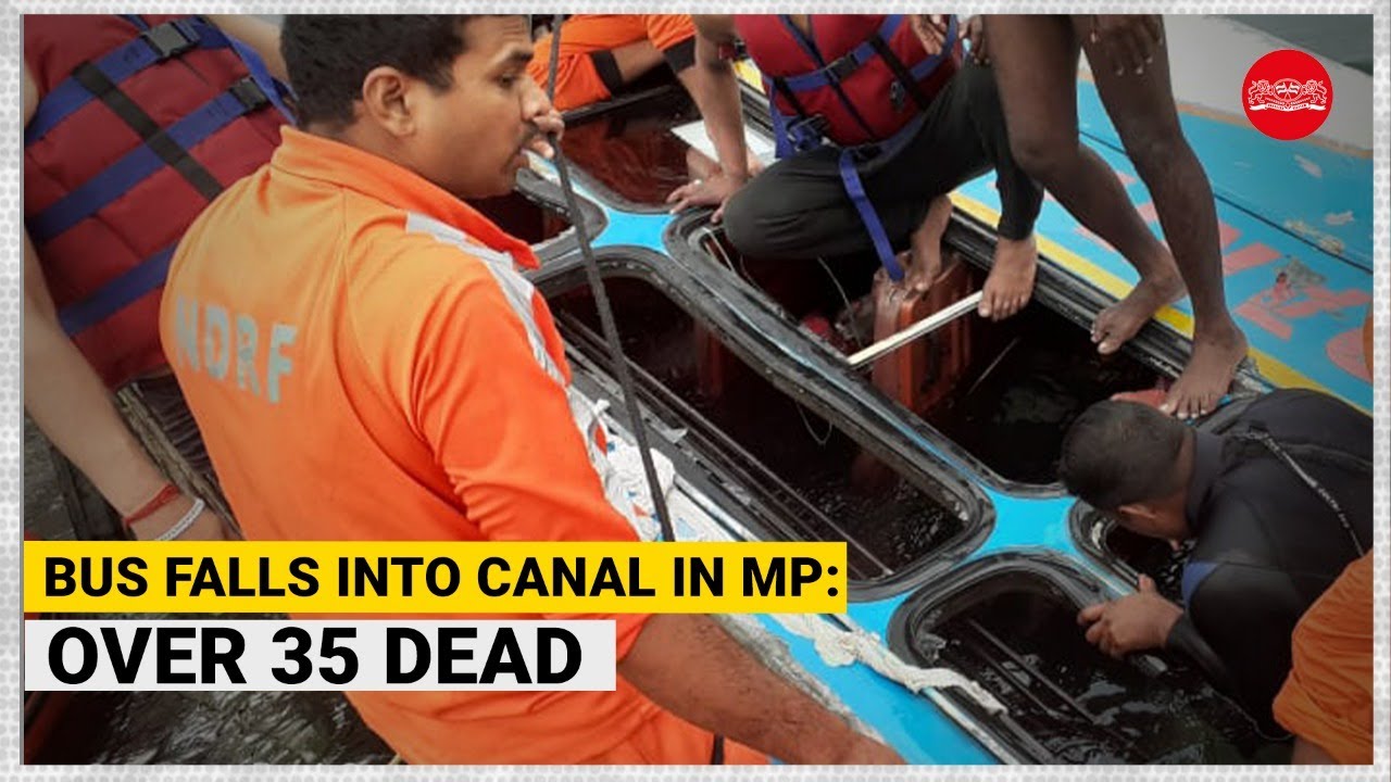 Bus falls into canal in Madhya Pradesh; over 35 people dead - YouTube