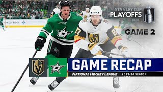 Gm 2: Golden Knights @ Stars 4\/24 | NHL Highlights | 2024 Stanley Cup Playoffs