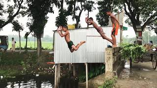 Children Bath In The Village Of Bangladesh