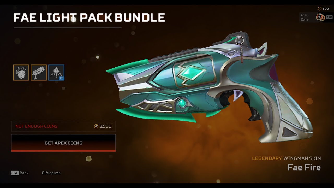 Apex Legends New Wingman Skin Iron Sights | Legendary | FAE LIGHT PACK BUNDLE | 정령의 불