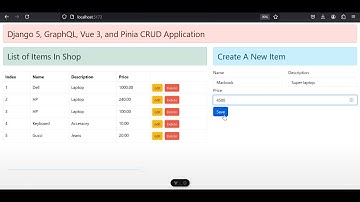 Vue JS, Pinia, GraphQL and Django - CRUD App