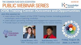 Information CFDE Public Webinar Series - August 28, 2026 - Training Center News