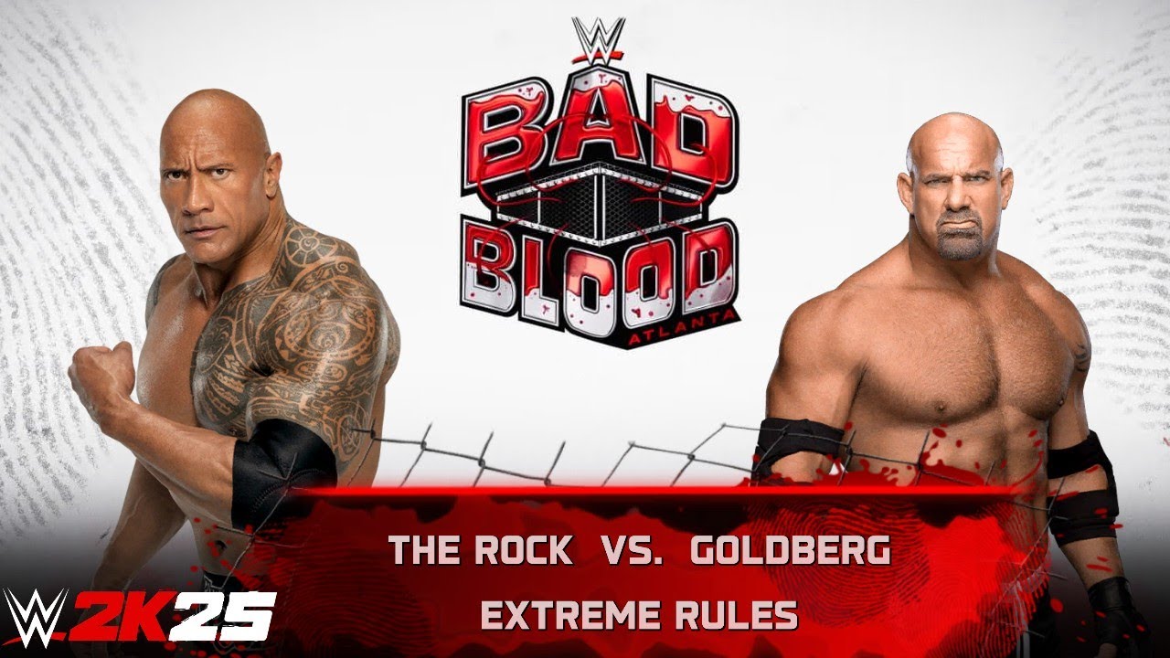 WWE 2k25 - The Rock vs Goldberg: Extreme Rules Match at Bad Blood 