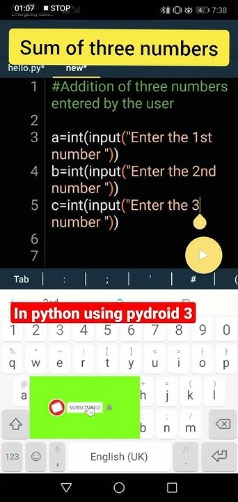 Python program to calculate Sum of three numbers | addition of three ...