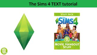 The Sims 4 Text Tutorial: Movie Hangout Stuff Pack