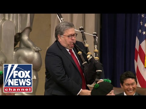 Watch: Barr plays the bagpipes at Attorneys' National Conference
