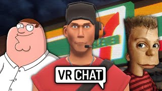 Scout TF2 goes shopping | VRChat World Hopping Funny Moments