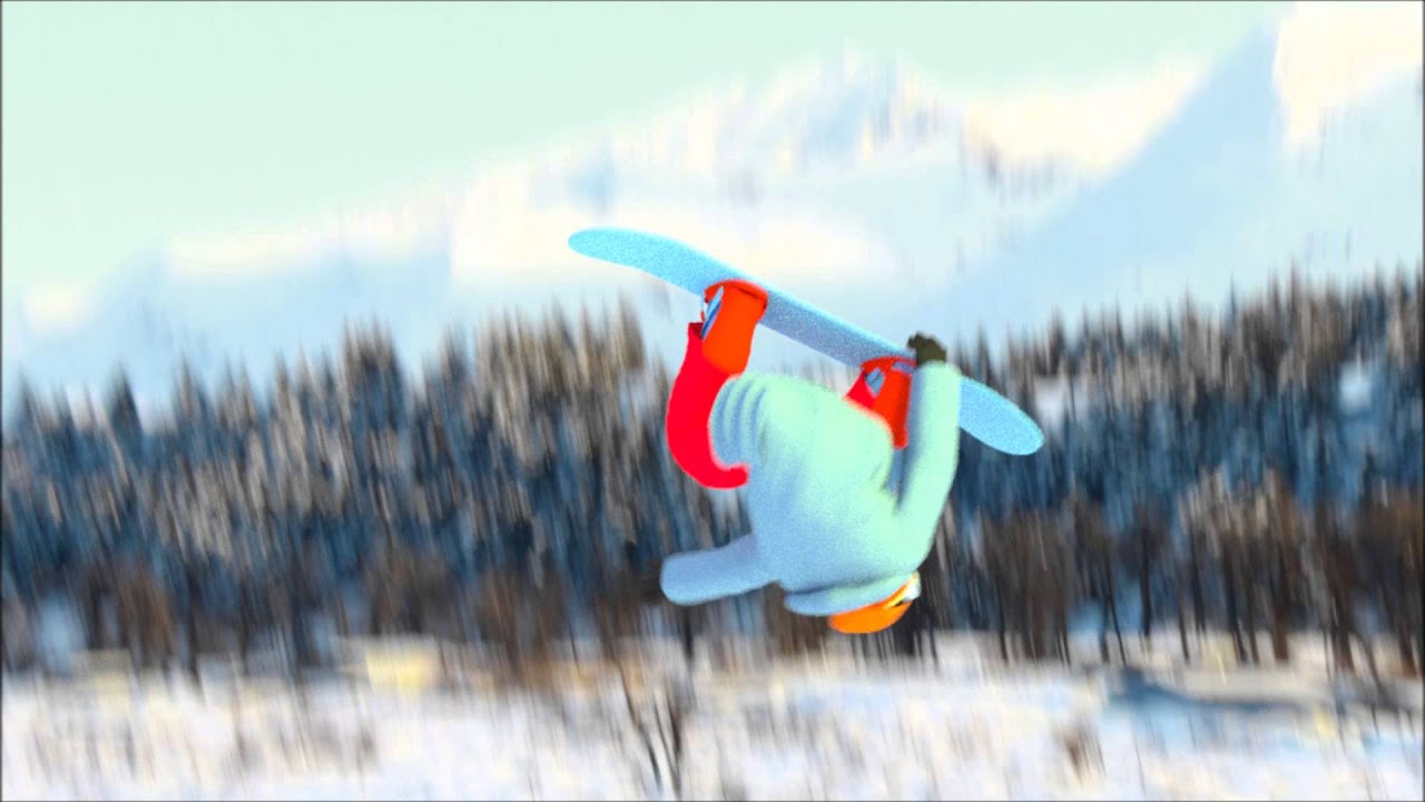 Blender 3d snowboard backside rodeo animation - YouTube