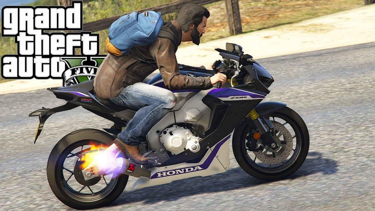 GTA V : O ROUBO A BANCO! FUGA DE HONDA CBR 1000RR : GTA 5 MODS