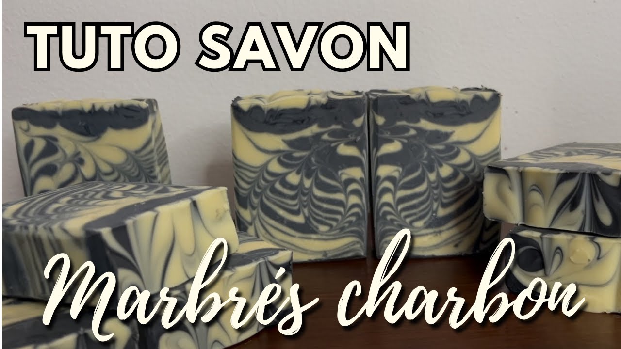 TUTORIAL - Charcoal marbled soaps - YouTube