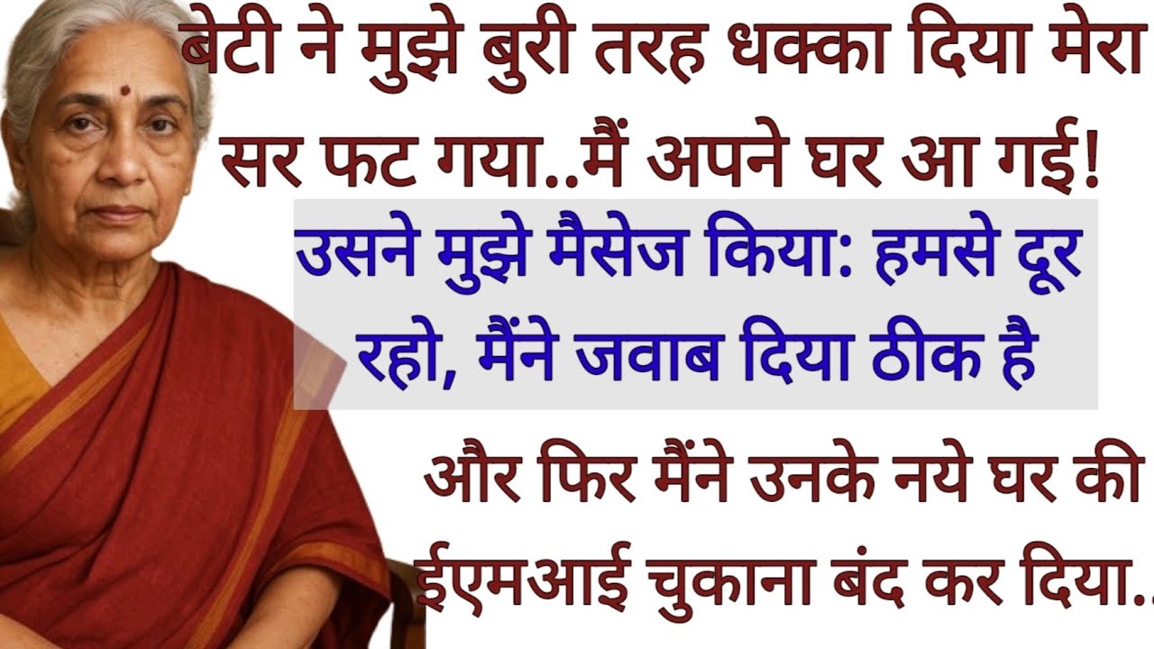 बेटी ने मुझे बुरी तरह धक्का दिया मेरा सर फट गया,मैं घर वापस आ गई और उनकी EMI चुकाना बंद कर दिया...