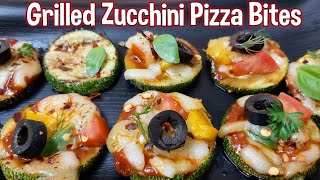 Grilled Zucchini Pizza Bites Low Carb Zucchini Recipe Keto Zucchini Side Dish Zucchini Starter