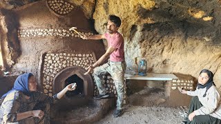 Building a Cave House in the Mountains | Fireplace Decoration | Nomadic Family Life