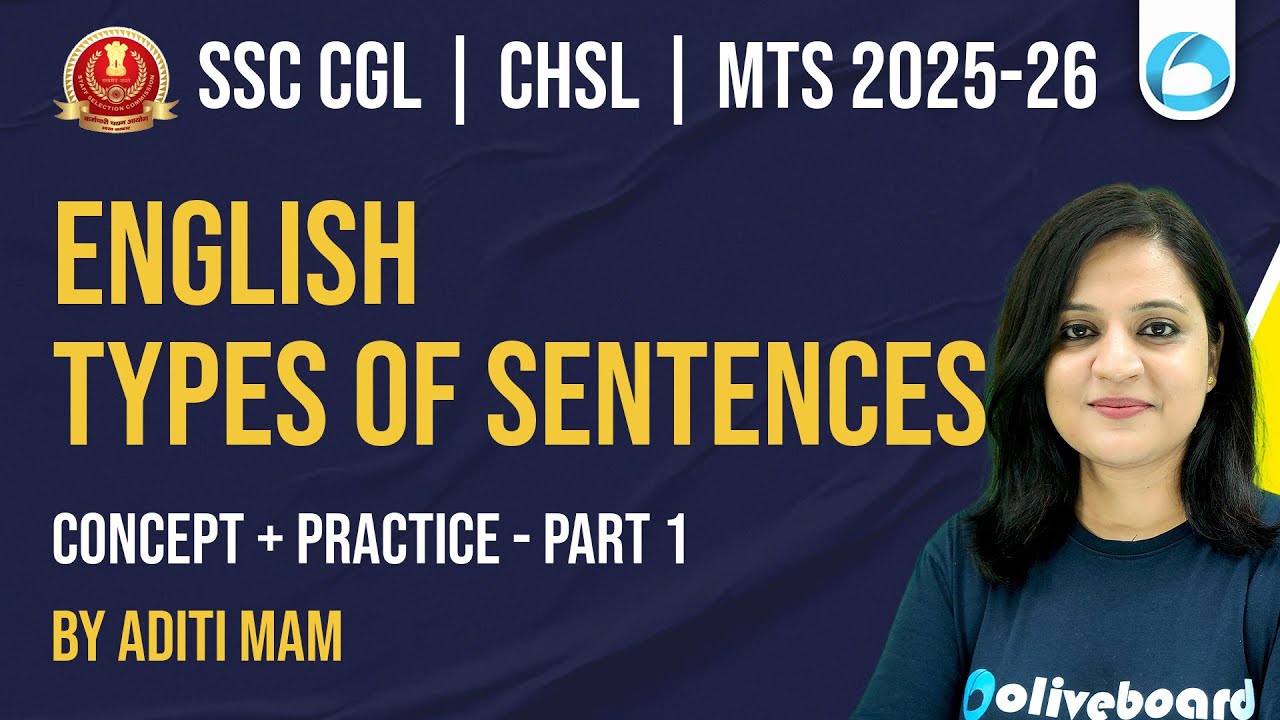 SSC CGL CHSL MTS English 2025-26 | Types of Sentences (Concept ...