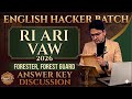 RI ARI VAW 2026:The Ultimate English Hacker Batch || FORESTER AND FOREST GUARD ANSWER KEY DISCUSSION