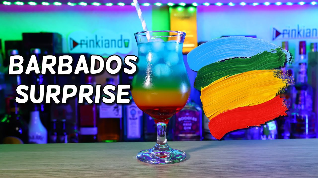 ¿Cómo Preparar el Coctel BARBADOS SURPRISE? 🍹 Delicioso Coctel PINTORESCO y REFRESCANTE 🔴Drinkiando🟢