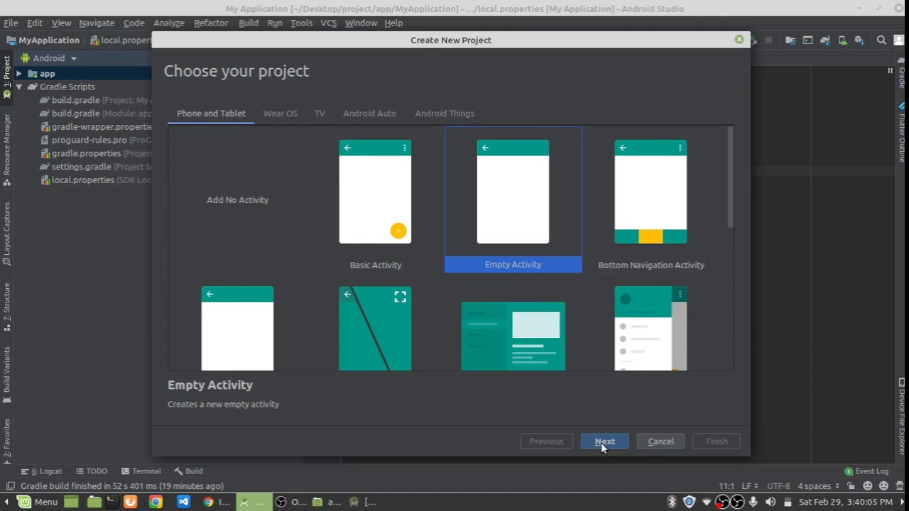 Create a new project in Android - YouTube