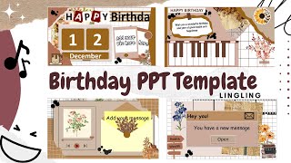 Aesthetic Birthday Powerpoint Template (with music) #4 - Animated Powerpoint Slide (Free Download) screenshot 3