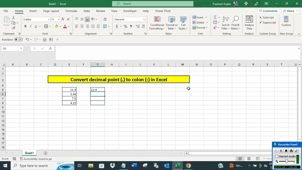 Convert Decimal Point To Colon In Excel YouTube Convert Decimal Point To Colon In Excel YouTube