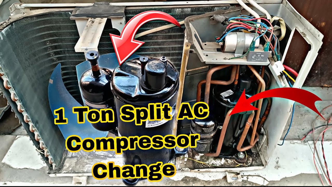 1 Ton Split AC Compressor Change 🔥 How to Replace Your Air Conditioner ...