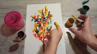 AUTUMN TREE | HOW TO MAKE FINGER PAINTING FOR KIDS | EASY FINGER PAINTING | DIY