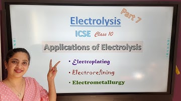 Electrolysis (Part7)-Applications of Electrolysis|Electroplating, Electrorefining,Electrometallurgy.