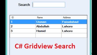 How To Search Data From Database and Filter in Datagridview