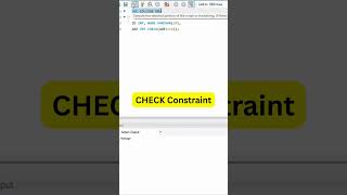 CHECK Constraint| Sql| Part-30| #query execution|Practice #sql #viral
