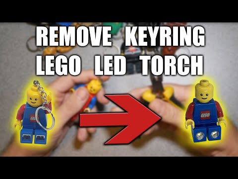 How to remove the KEYRING /CHAIN  Lego LED light TORCH Minifigs LARGER 8CM or normal mini fig