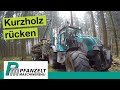 Pm Trac 2355 mit Pfanzelt Rückeanhänger beim Kurzholz-Rücken