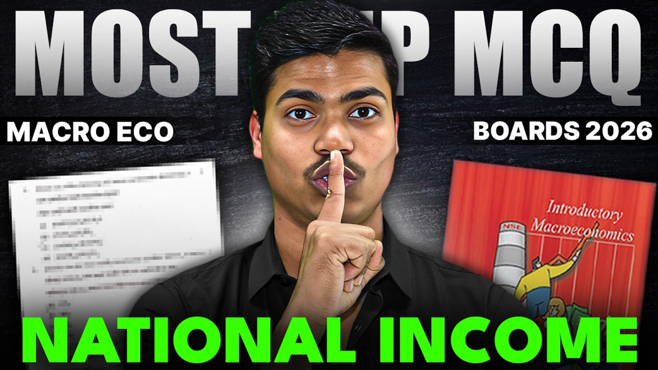 Most Important MCQ | National Income class 12 Economics Board Exam 2026 ...
