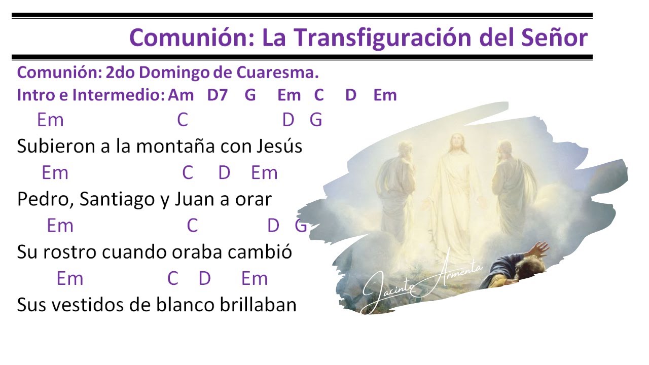Cantos Para La Misa De La Transfiguracion Del Señor