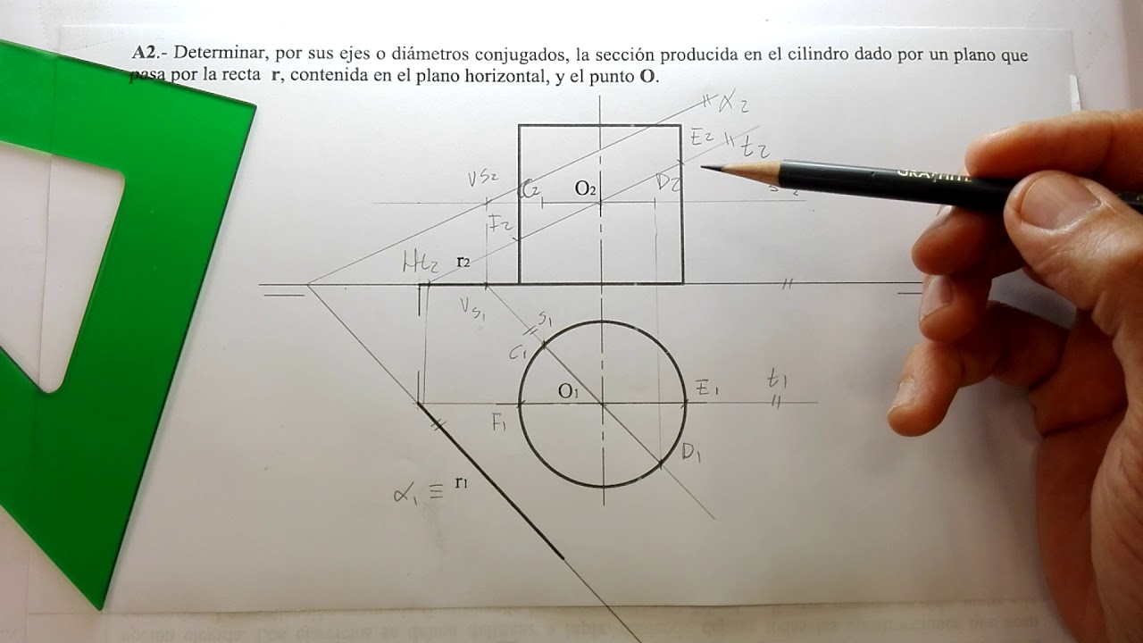 EVAU 2018  A2  INTERSECCIÓN DE CILINDRO CON PLANO