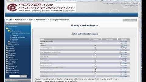Moodle 200 User Authentication Moodle 2.0 to Moodle 1.99