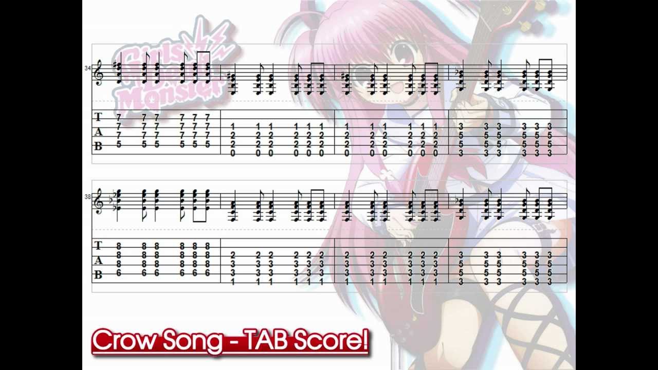 Angel Beats Crow Song Guitar Tabs Youtube