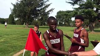 The finish of the first ever cross-country race at Oak Ridge Park in Clark on 9/12/17.