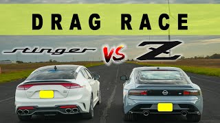 2023 Nissan Z vs 2022 Kia Stinger GT, something happened. Drag and Roll Race