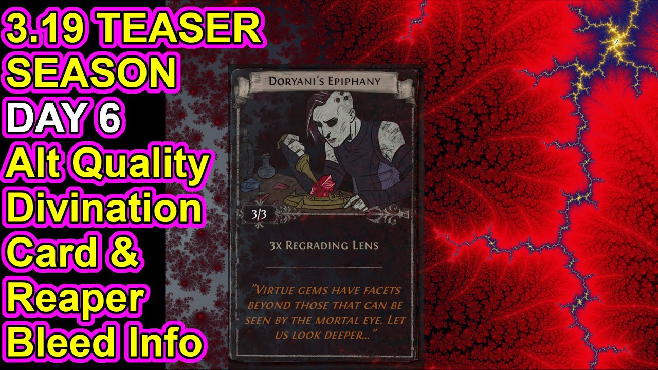 POE 3.19 Spoilers Day 6 - Alternate Quality Divination Card (Regrade  Lenses). Minion Clarification. - YouTube