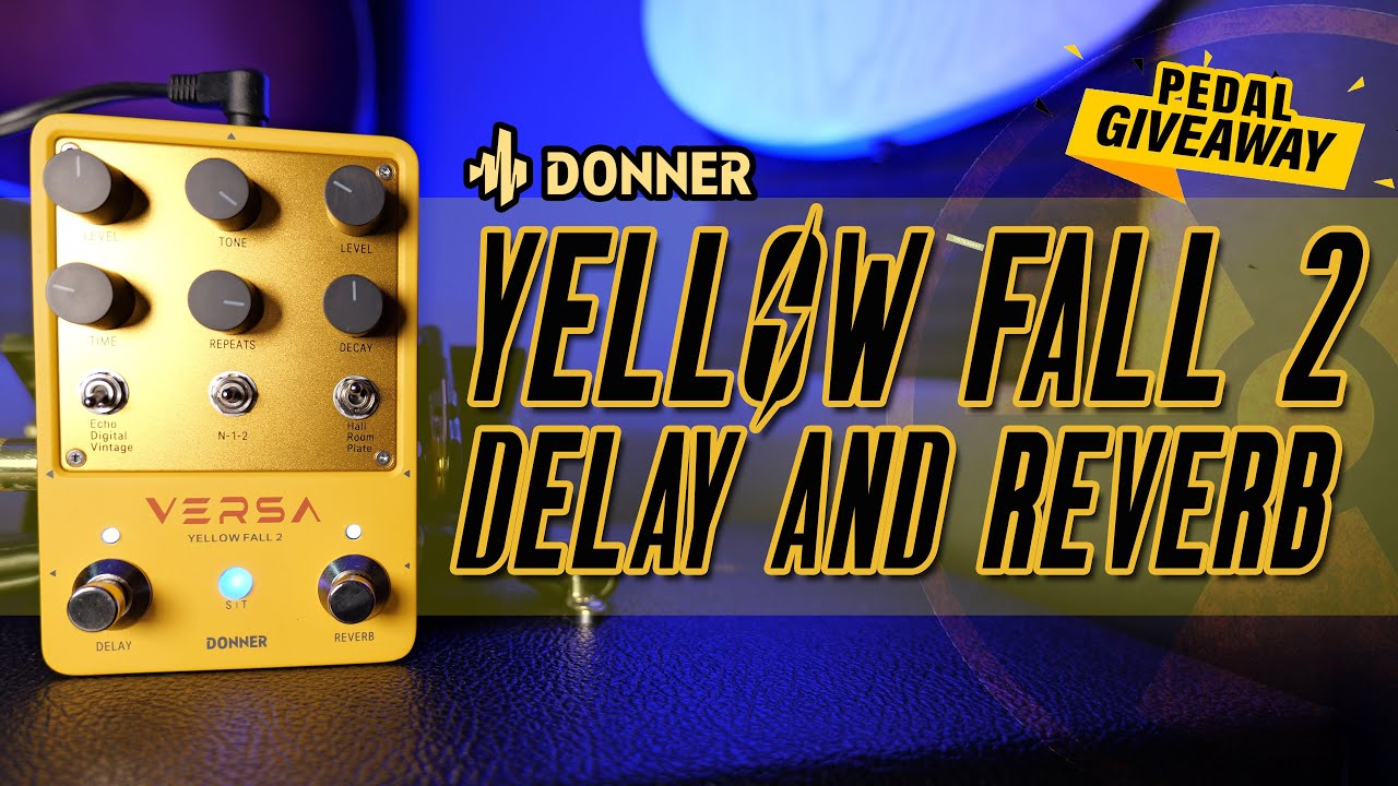 Donner Yellow Fall II: 2-in-1 Reverb & Delay Guitar Pedal with Tap