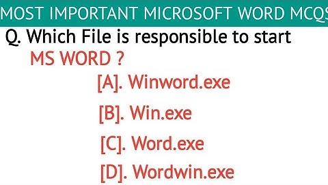 TOP 50 MS Word MCQ | MS Word MCQ question and answers| Microsoft Word Questions| MS Word