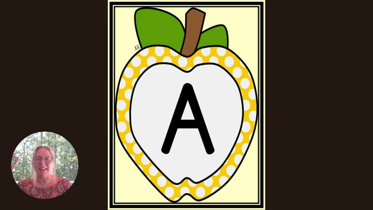 Learn Uppercase Letters with Fall Yellow Polka Dot Apple Flashcards | Fun Alphabet Practice for Kids