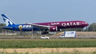 BOEING 777-3DZ QATAR AIRWAYS DOHA TO AMSTERDAM LANDING SCHIPHOL AIRPORT A7BEH #automobile #landing