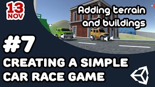 How to Create a Simple Car Race Game in Unity3D #7   Adding Terrain and Building screenshot 5