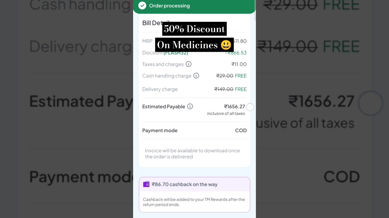 50% Discount on medicines 😃 